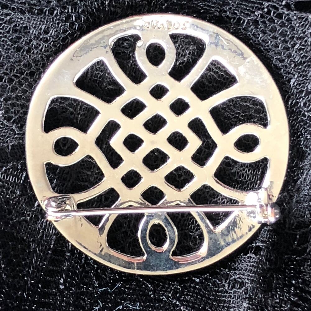 Celtic Brooch Open Knot Work Motif  Signed SOLVAR - Picture 6 of 7
